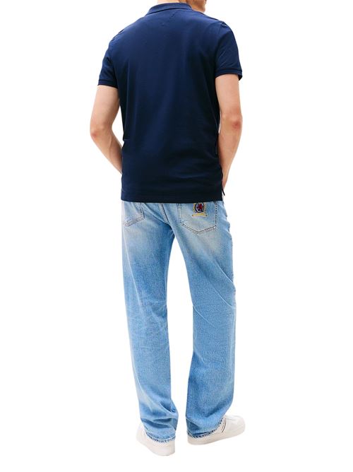 Polo uomo blu in cotone Tommy Jeans | DM0DM20676C1G